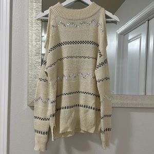 Cold shoulder sweater